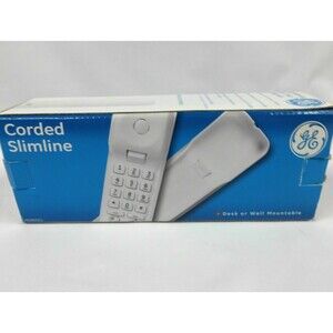 GE 29280GE1-A Corded Slimline Desk or Wall Mountable Telelphone White w Box